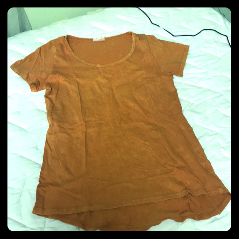 LulaRoe orange acid wash tee
